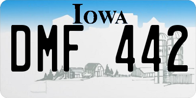IA license plate DMF442