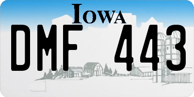 IA license plate DMF443