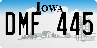 IA license plate DMF445