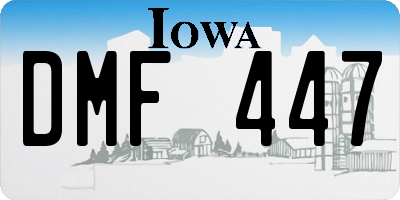 IA license plate DMF447