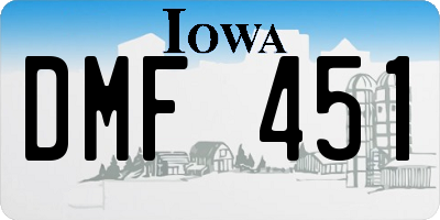 IA license plate DMF451