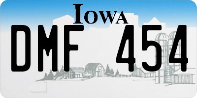 IA license plate DMF454