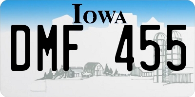 IA license plate DMF455