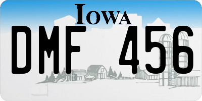 IA license plate DMF456