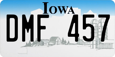 IA license plate DMF457