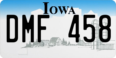 IA license plate DMF458