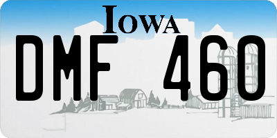 IA license plate DMF460