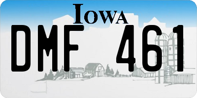 IA license plate DMF461
