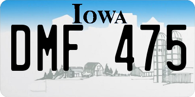 IA license plate DMF475