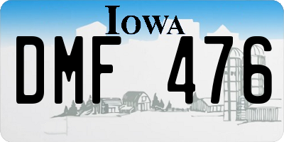 IA license plate DMF476