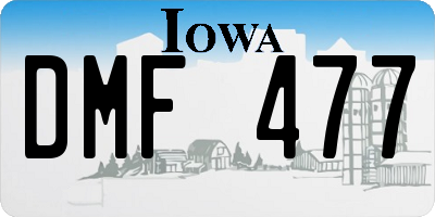 IA license plate DMF477