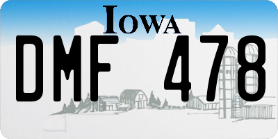 IA license plate DMF478