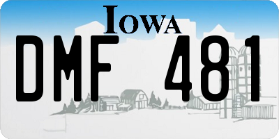 IA license plate DMF481