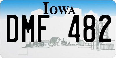 IA license plate DMF482