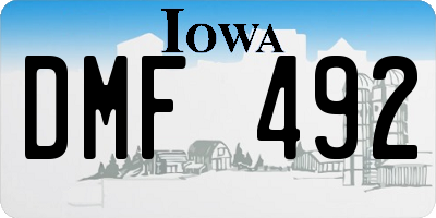 IA license plate DMF492