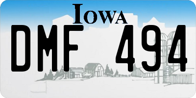IA license plate DMF494