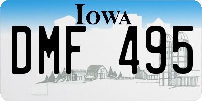 IA license plate DMF495