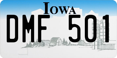 IA license plate DMF501