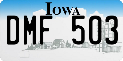 IA license plate DMF503