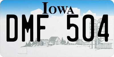 IA license plate DMF504