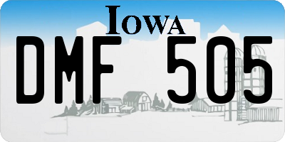 IA license plate DMF505