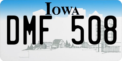 IA license plate DMF508