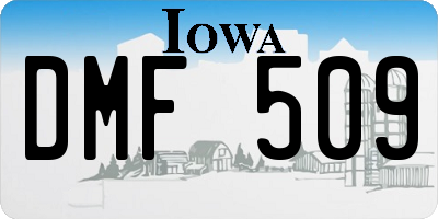 IA license plate DMF509