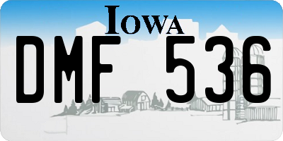 IA license plate DMF536