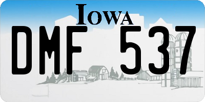 IA license plate DMF537