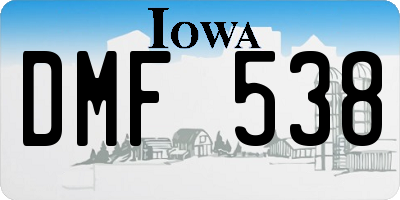 IA license plate DMF538