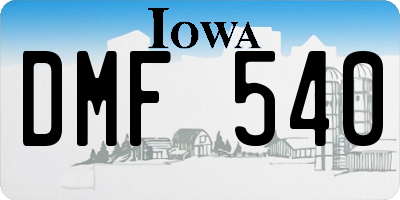 IA license plate DMF540