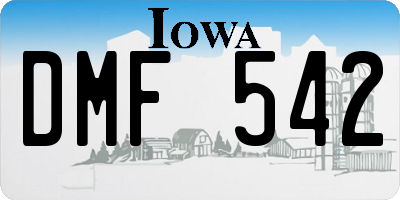 IA license plate DMF542