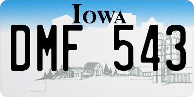 IA license plate DMF543