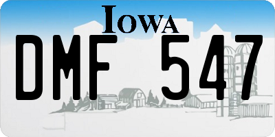 IA license plate DMF547