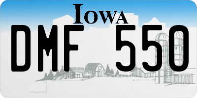 IA license plate DMF550