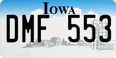 IA license plate DMF553