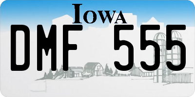 IA license plate DMF555