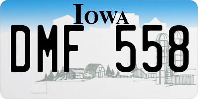 IA license plate DMF558
