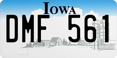 IA license plate DMF561