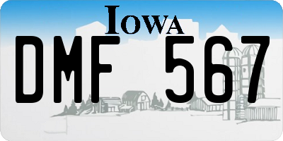 IA license plate DMF567