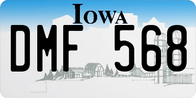 IA license plate DMF568