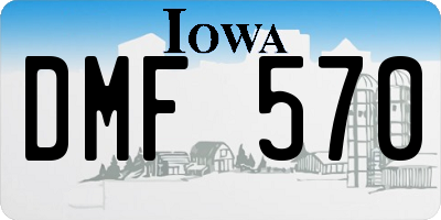 IA license plate DMF570