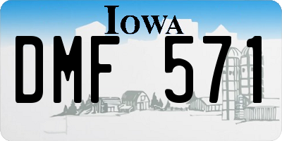 IA license plate DMF571