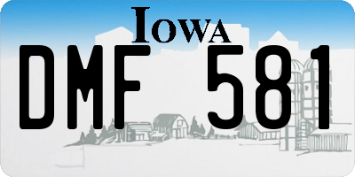 IA license plate DMF581