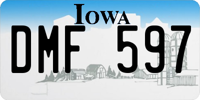 IA license plate DMF597
