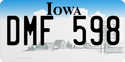 IA license plate DMF598