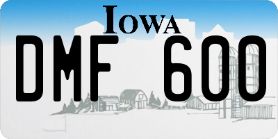 IA license plate DMF600