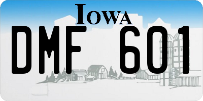 IA license plate DMF601