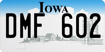 IA license plate DMF602
