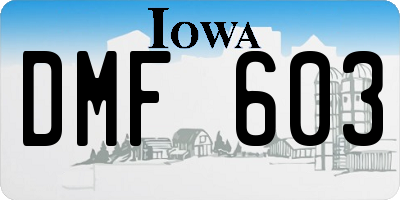IA license plate DMF603